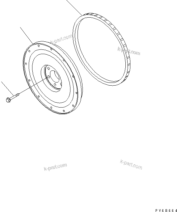 Komatsu parts book diagram for SA6D140E-3E-7 S/N 110001-UP: FLYWHEEL