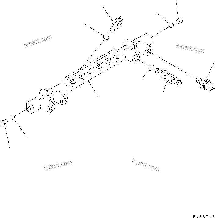 Komatsu parts book diagram for SA6D140E-3E-7 S/N 110001-UP: COMMON RAIL (INNER PARTS)