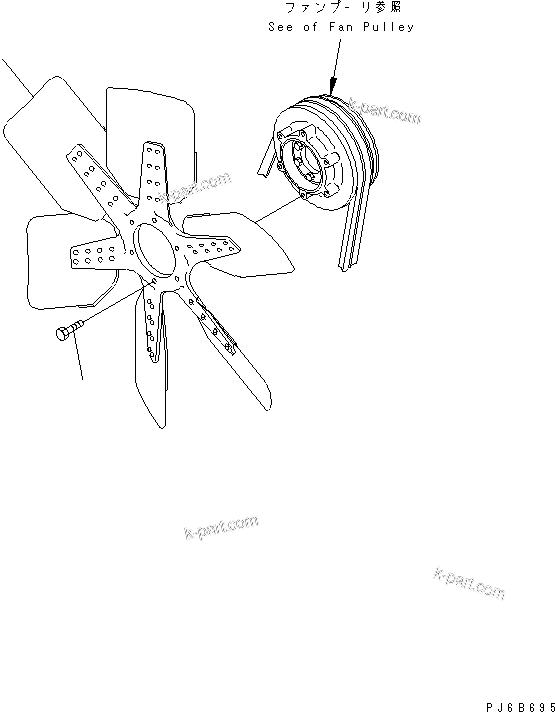 Komatsu parts book diagram for SA6D140E-3E-7 S/N 110001-UP: COOLING FAN