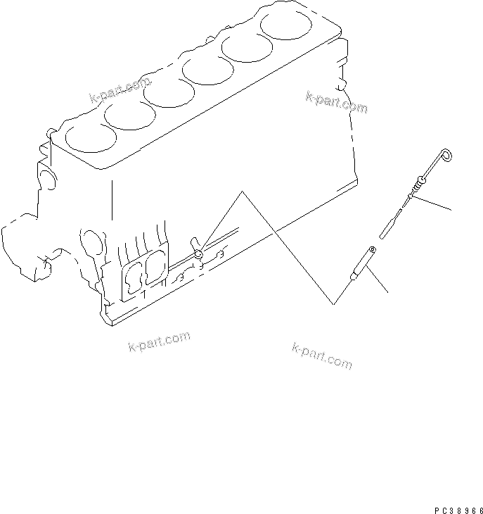 Komatsu parts book diagram for SA6D108E-2A-H7 S/N 19030-UP: OIL LEVEL GAUGE(#21560-)