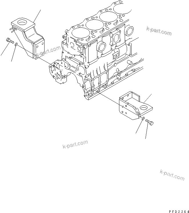 Komatsu parts book diagram for SA6D108E-2A-H7 S/N 19030-UP: ENGINE MOUNTING (FOR MECHANICAL GOVERNOR) (WITH AIR COMPRESSOR)(#32423-)