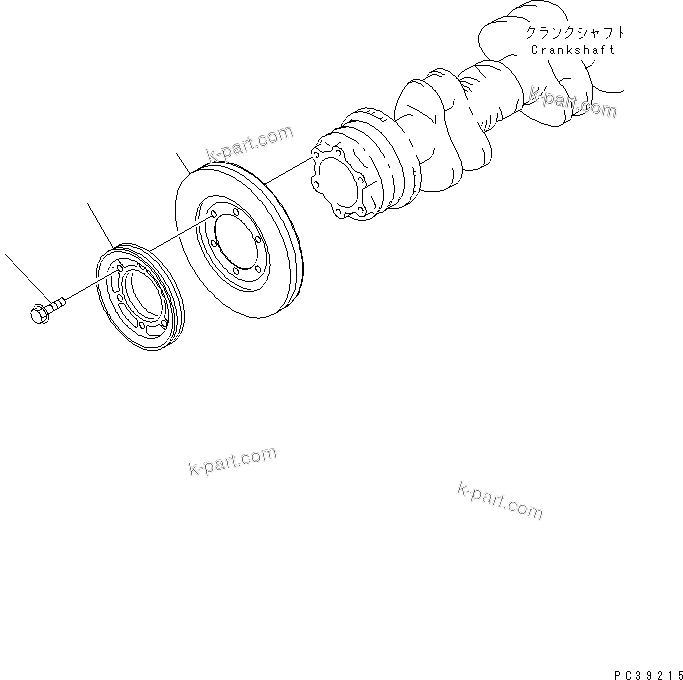 Komatsu parts book diagram for SA6D108E-2A-H7 S/N 19030-UP: DAMPER (WITH NON HARDENING PULLEY)(#21560-)