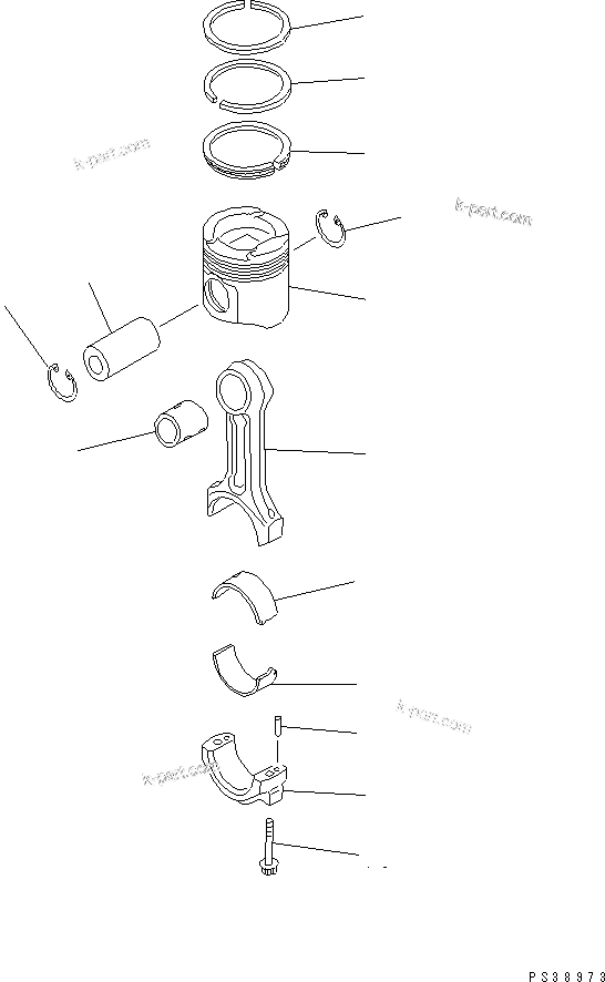 Komatsu parts book diagram for SA6D108E-2A-H7 S/N 19030-UP: PISTON(#21560-)