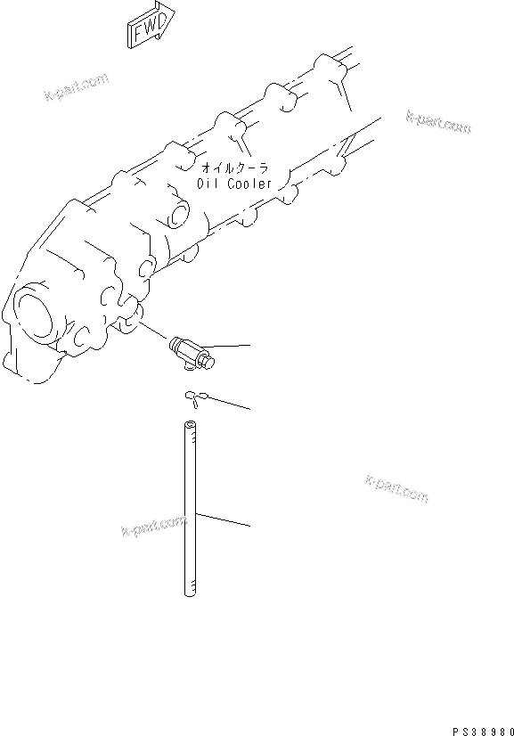 Komatsu parts book diagram for SA6D108E-2A-H7 S/N 19030-UP: WATER DRAIN VALVE