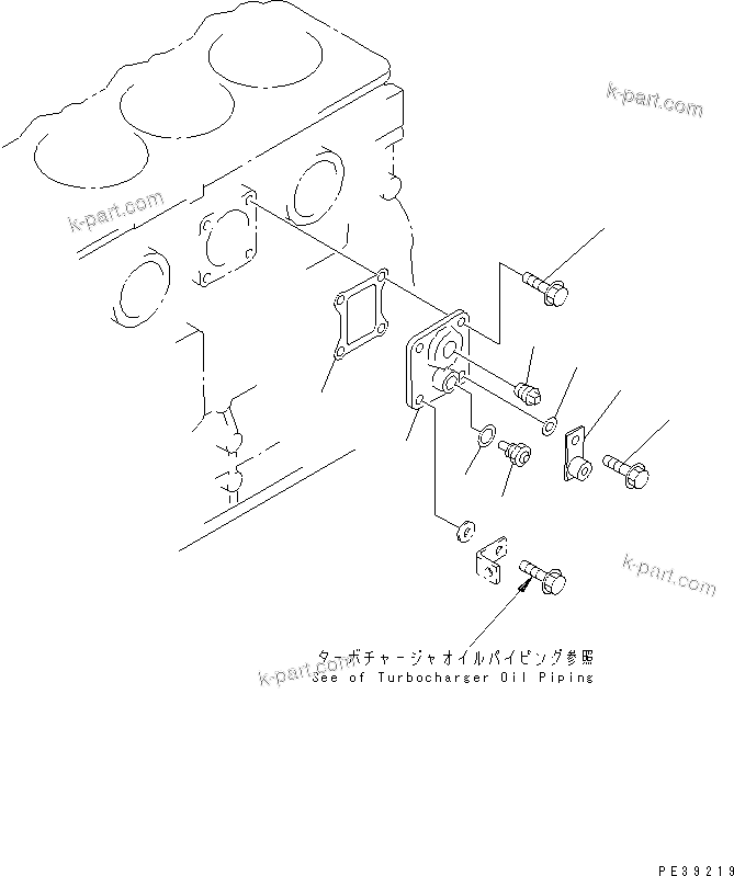Komatsu parts book diagram for SA6D108E-2A-H7 S/N 19030-UP: CYLINDER BLOCK PLATE (WITHOUT BLOCK HEATER)(#21560-)