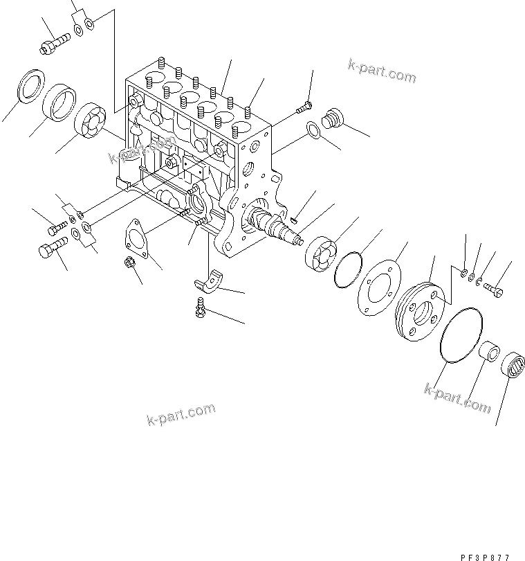 Komatsu parts book diagram for SA6D108E-2A-H7 S/N 19030-UP: FUEL INJECTION PUMP (PUMP) (1/2) (FOR ELECTRICAL GOVERNOR) (INNER PARTS)(#21722-23859)