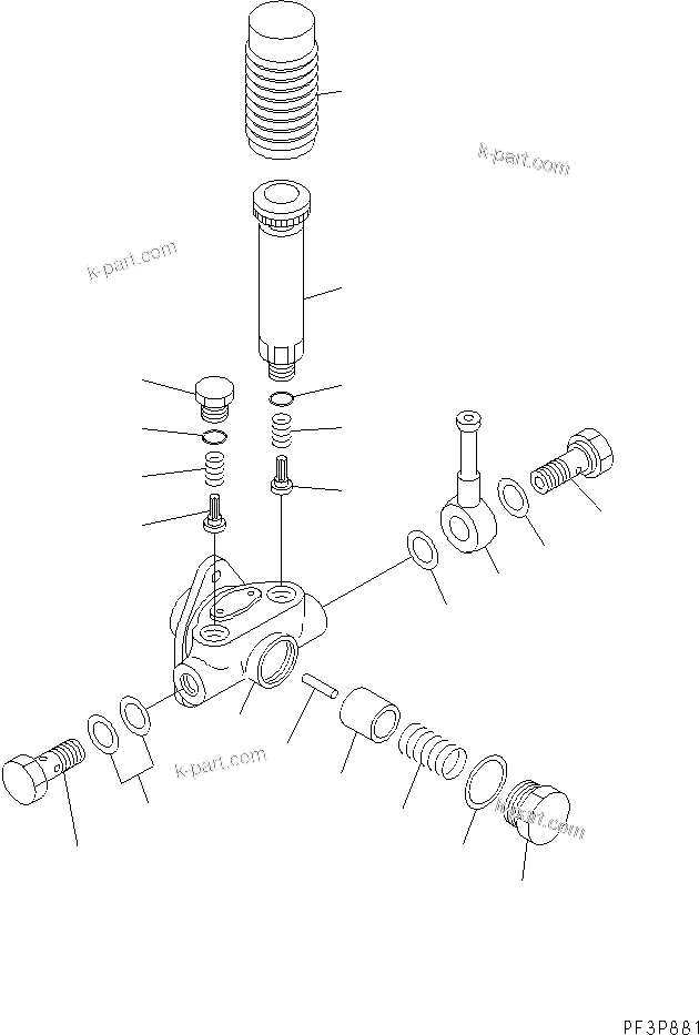Komatsu parts book diagram for SA6D108E-2A-H7 S/N 19030-UP: FUEL INJECTION PUMP (FEED PUMP) (FOR ELECTRICAL GOVERNOR) (INNER PARTS)(#21722-23859)