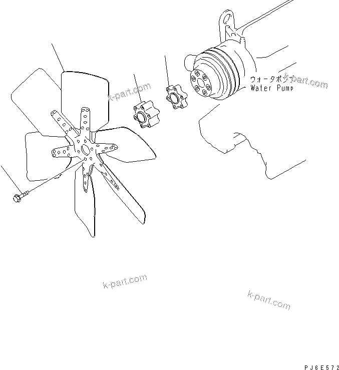 Komatsu parts book diagram for SA6D108E-2A-H7 S/N 19030-UP: COOLING FAN(#35928-)