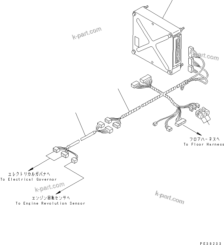 Komatsu parts book diagram for SA6D108E-2A-H7 S/N 19030-UP: ENGINE WIRING PARTS (FOR ELECTRICAL GOVERNOR)(#21562-26165)