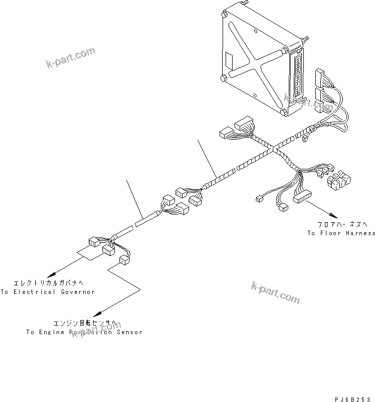 Komatsu parts book diagram for SA6D108E-2A-H7 S/N 19030-UP: ENGINE WIRING PARTS (FOR ELECTRICAL GOVERNOR)(#32610-)