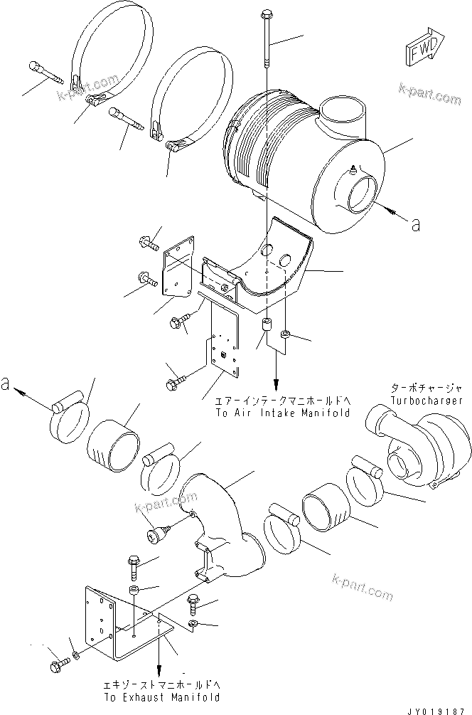 Komatsu parts book diagram for SA6D140E-3L-7 S/N 110001-UP: AIR CLEANER