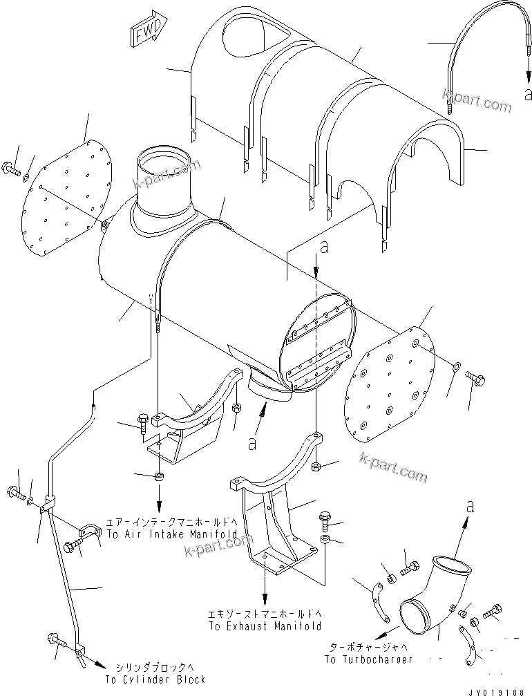 Komatsu parts book diagram for SA6D140E-3L-7 S/N 110001-UP: MUFFLER