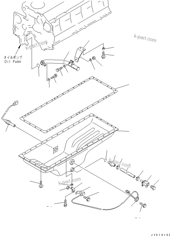 Komatsu parts book diagram for SA6D140E-3L-7 S/N 110001-UP: OIL PAN AND SUCTION TUBE