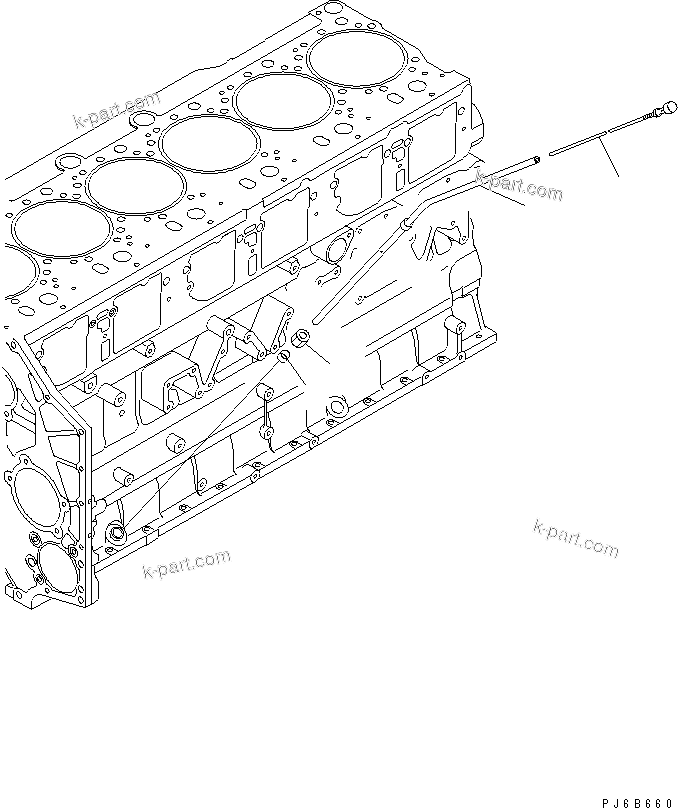 Komatsu parts book diagram for SA6D140E-3L-7 S/N 110001-UP: OIL LEVEL GAUGE