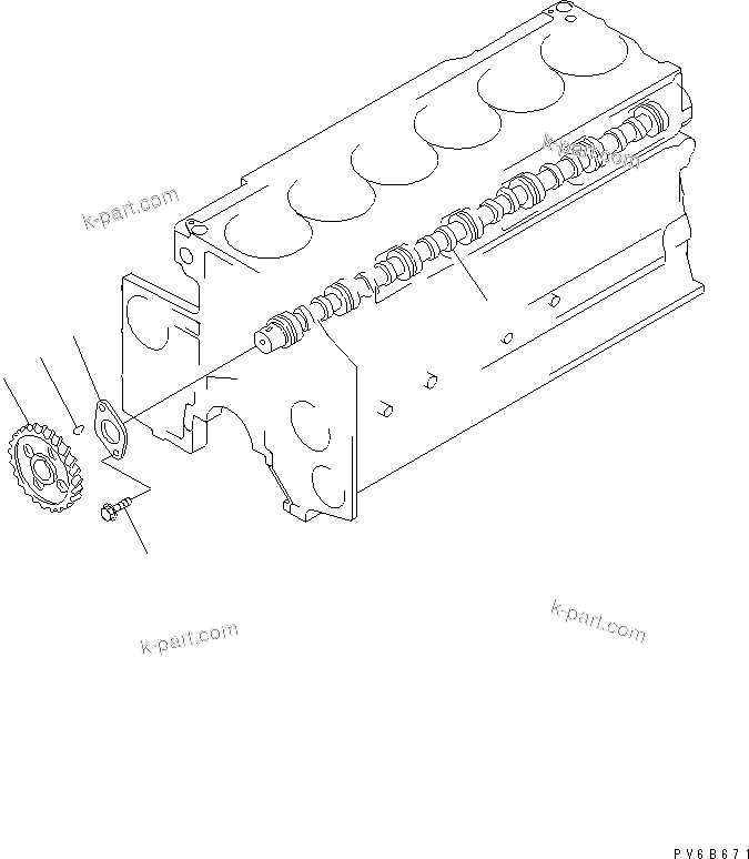 Komatsu parts book diagram for SA6D140E-3L-7 S/N 110001-UP: CAMSHAFT
