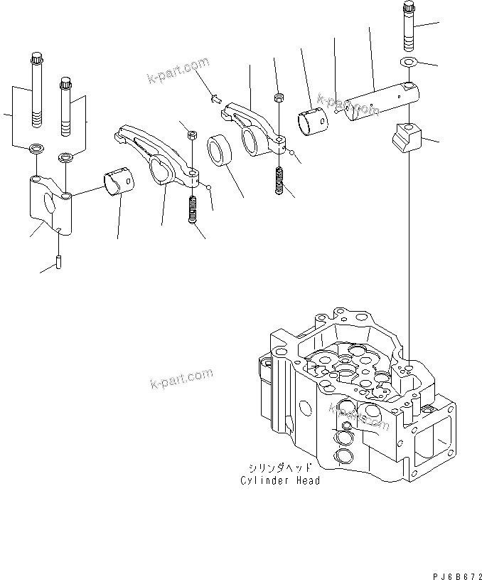Komatsu parts book diagram for SA6D140E-3L-7 S/N 110001-UP: ROCKER ARM