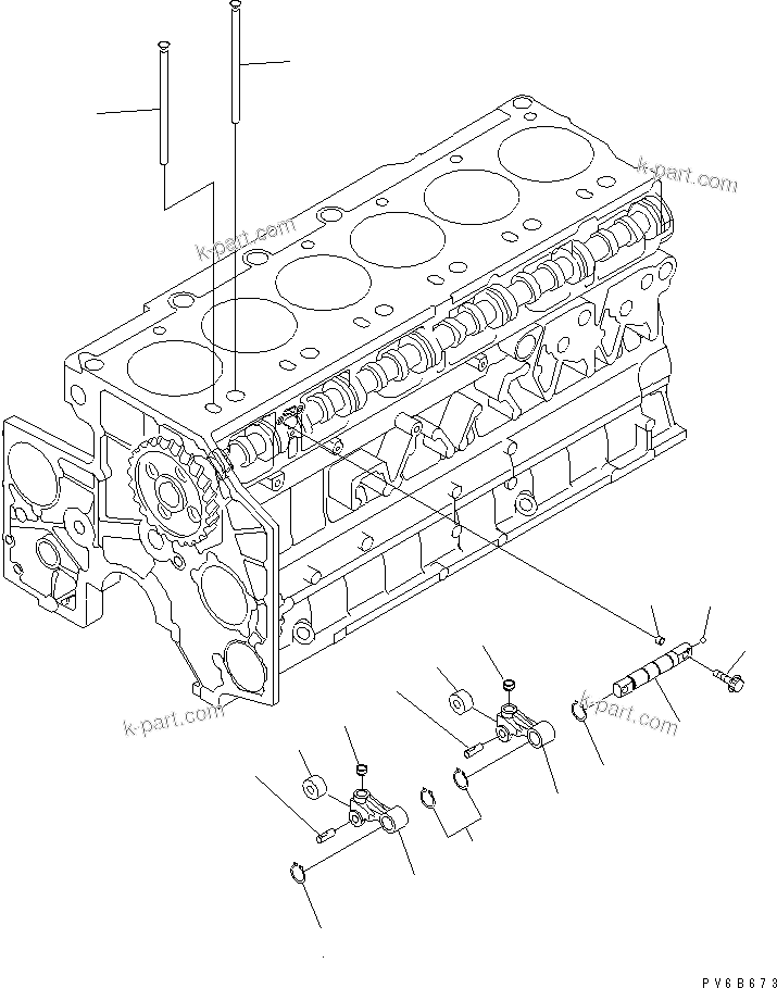 Komatsu parts book diagram for SA6D140E-3L-7 S/N 110001-UP: CAMFOLLOWER