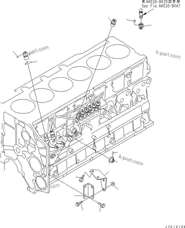 Komatsu parts book diagram for SA6D140E-3L-7 S/N 110001-UP: FUEL SUPPLY PUMP BRACKET AND CONNECTION COVER