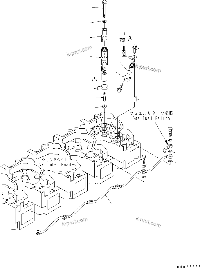 Komatsu parts book diagram for SA6D140E-3L-7 S/N 110001-UP: FUEL INJECTOR