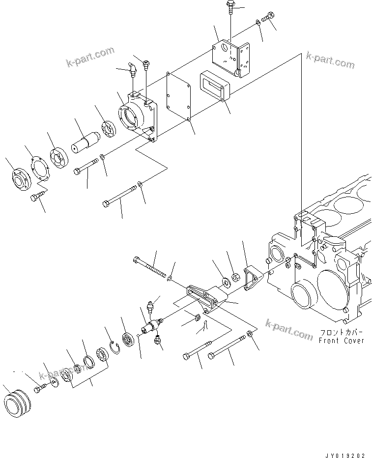 Komatsu parts book diagram for SA6D140E-3L-7 S/N 110001-UP: FAN DRIVE