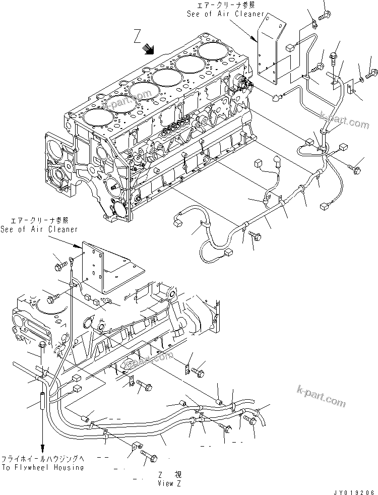 Komatsu parts book diagram for SA6D140E-3L-7 S/N 110001-UP: WIRING (3/3) SENSOR