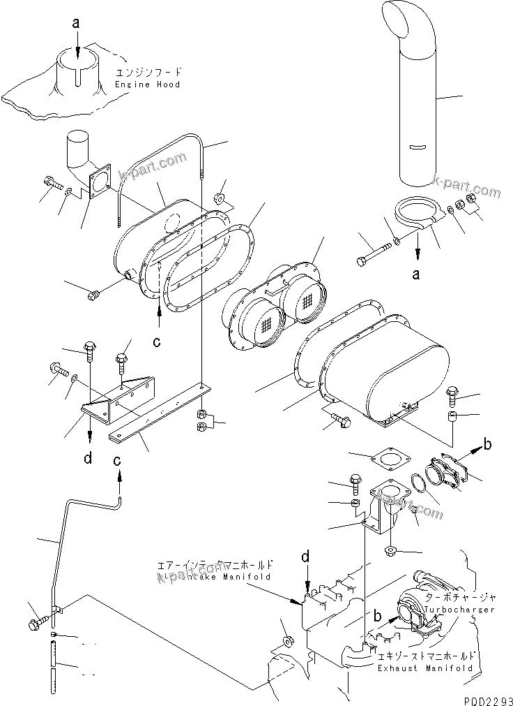 Komatsu parts book diagram for SA6D108E-2A-S7 S/N 19030-UP: MUFFLER (CERAMIC TYPE) (FOR MECHANICAL GOVERNOR)(#26478-32609)