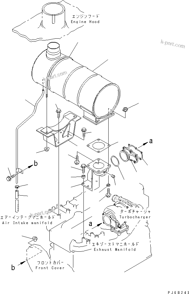 Komatsu parts book diagram for SA6D108E-2A-S7 S/N 19030-UP: MUFFLER(#32610-)