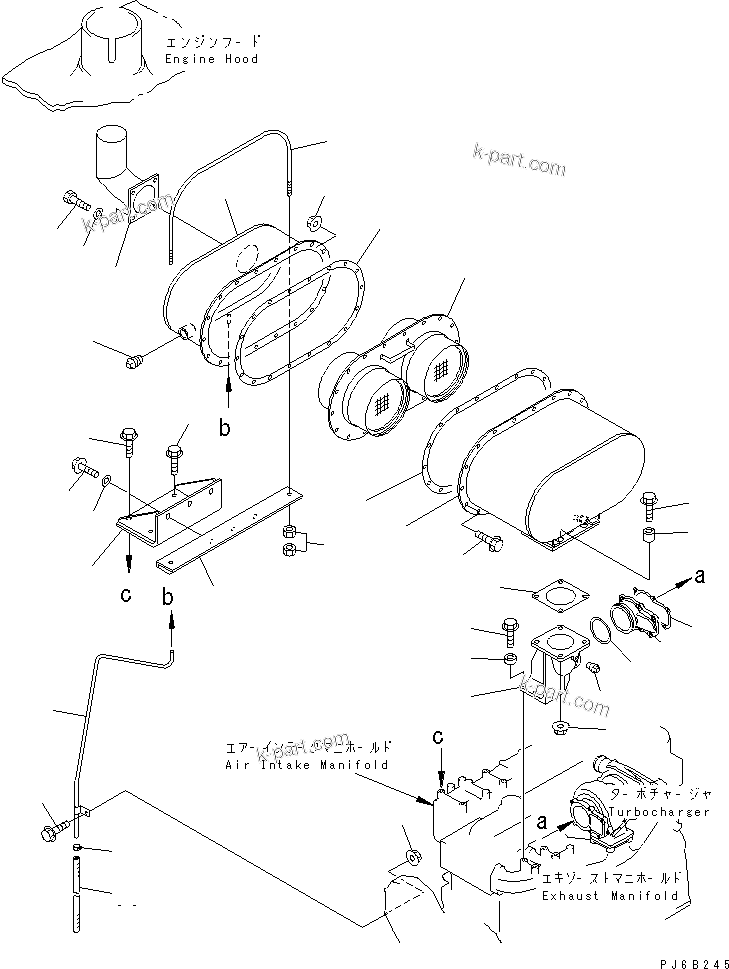 Komatsu parts book diagram for SA6D108E-2A-S7 S/N 19030-UP: MUFFLER (CERAMIC TYPE) (FOR MECHANICAL GOVERNOR)(#32610-35996)