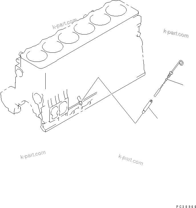 Komatsu parts book diagram for SA6D108E-2A-S7 S/N 19030-UP: OIL LEVEL GAUGE(#21560-)