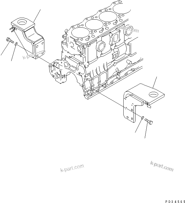 Komatsu parts book diagram for SA6D108E-2A-S7 S/N 19030-UP: ENGINE MOUNTING (FOR MECHANICAL GOVERNOR)(#21722-)