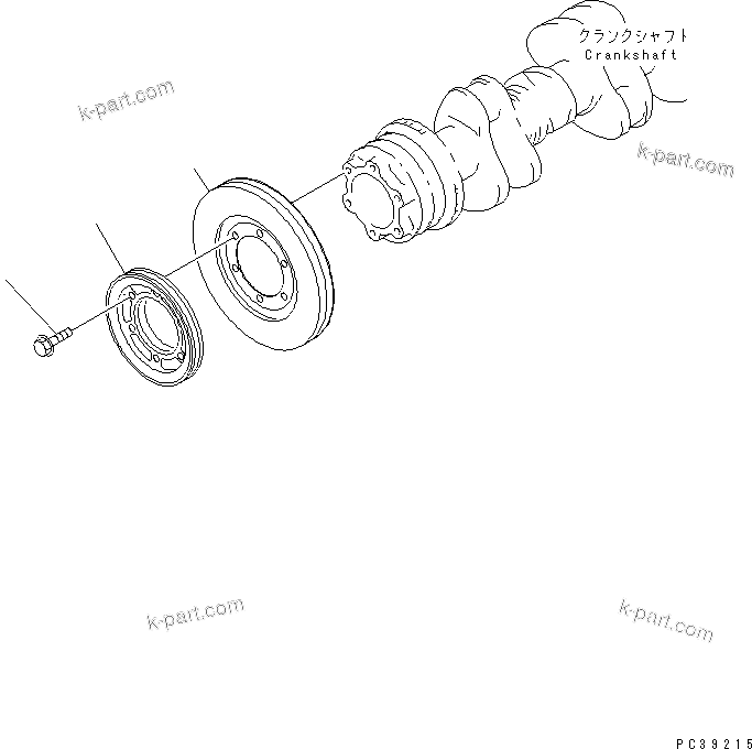 Komatsu parts book diagram for SA6D108E-2A-S7 S/N 19030-UP: DAMPER (WITH NON HARDENING PULLEY)(#21560-)