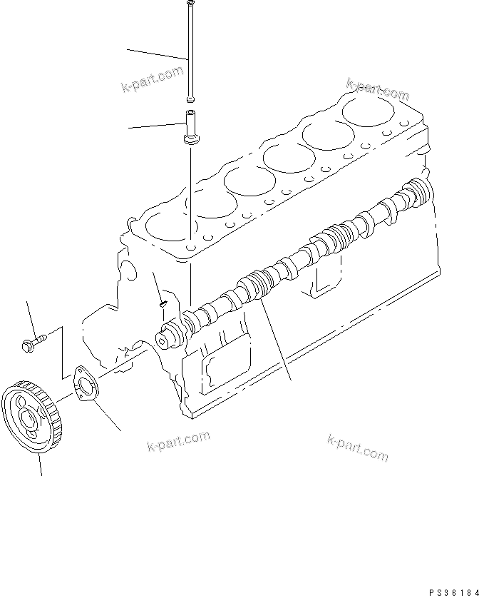 Komatsu parts book diagram for SA6D108E-2A-S7 S/N 19030-UP: CAMSHAFT AND TAPPET