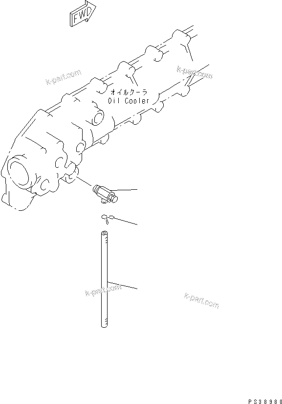Komatsu parts book diagram for SA6D108E-2A-S7 S/N 19030-UP: WATER DRAIN VALVE