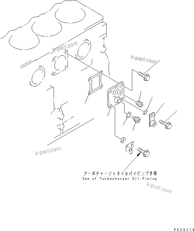 Komatsu parts book diagram for SA6D108E-2A-S7 S/N 19030-UP: CYLINDER BLOCK PLATE (WITHOUT BLOCK HEATER)(#21560-)