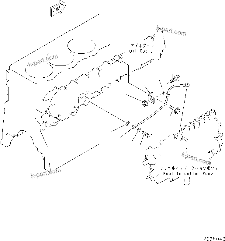 Komatsu parts book diagram for SA6D108E-2A-S7 S/N 19030-UP: FUEL INJECTION PUMP LUBRICATOR (FOR MECHANICAL GOVERNOR)