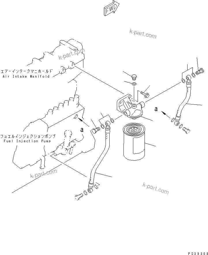 Komatsu parts book diagram for SA6D108E-2A-S7 S/N 19030-UP: FUEL FILTER(#21722-24585)