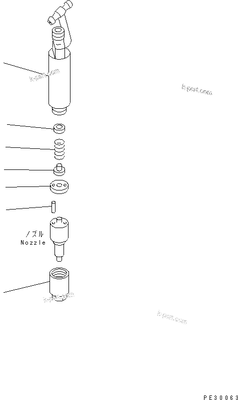 Komatsu parts book diagram for SA6D108E-2A-S7 S/N 19030-UP: NOZZLE HOLDER (FOR MECHANICAL GOVERNOR) (INNER PARTS)