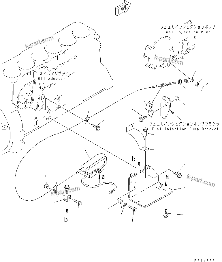 Komatsu parts book diagram for SA6D108E-2A-S7 S/N 19030-UP: ENGINE STOP MOTOR (FOR MECHANICAL GOVERNOR)(#21562-24153)