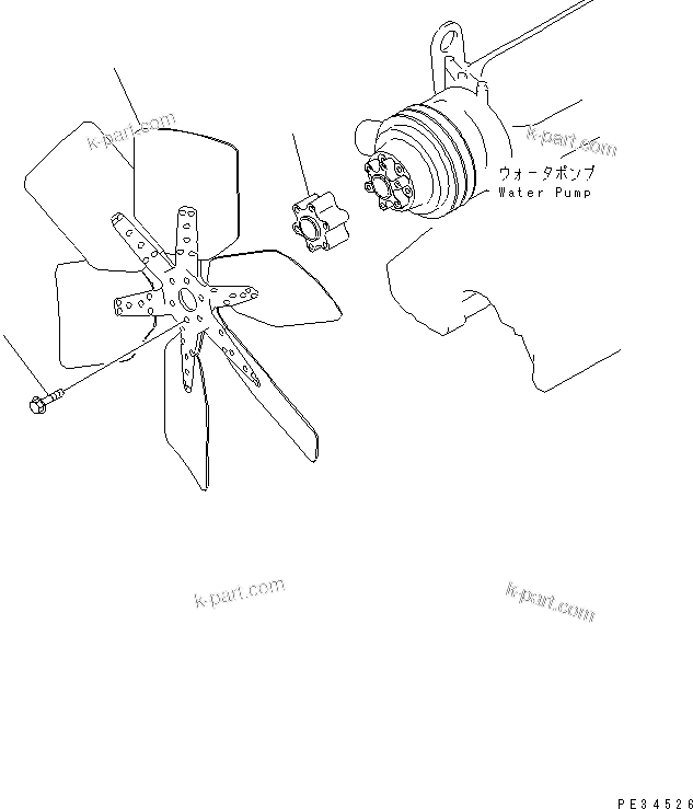 Komatsu parts book diagram for SA6D108E-2A-S7 S/N 19030-UP: COOLING FAN(#21560-35927)