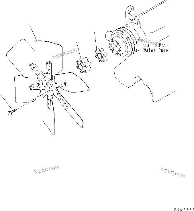 Komatsu parts book diagram for SA6D108E-2A-S7 S/N 19030-UP: COOLING FAN(#35928-)