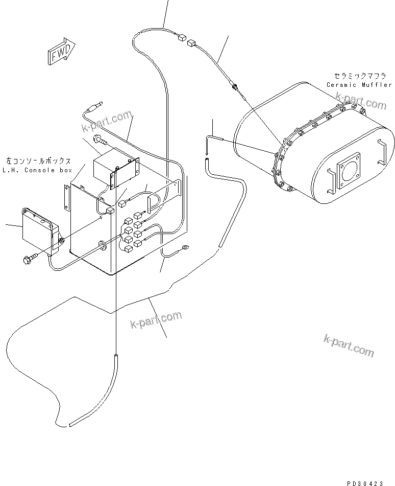 Komatsu parts book diagram for SA6D108E-2A-S7 S/N 19030-UP: CERAMIC MUFFLER RELATED PARTS (FORWARDED INDIVIDUALLY PARTS)(#21560-27615)