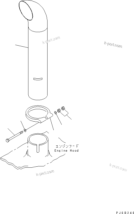 Komatsu parts book diagram for SA6D108E-2A-S7 S/N 19030-UP: EXHAUST PIPE(#32610-)