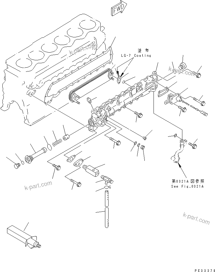 Komatsu parts book diagram for SA6D110-1W S/N 54110-UP: LUBRICATING OIL COOLER (COLD TERRAIN SPEC.)(#60925-)