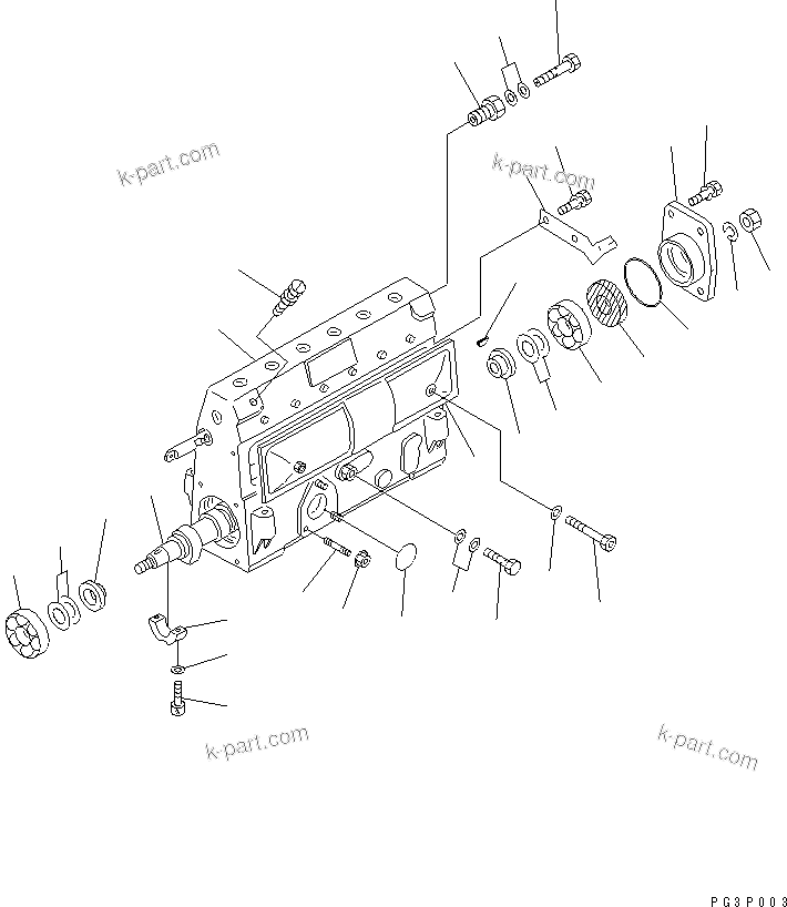 Komatsu parts book diagram for SA6D110-1W S/N 54110-UP: FUEL INJECTION PUMP (PUMP) (1/2)(#56997-)