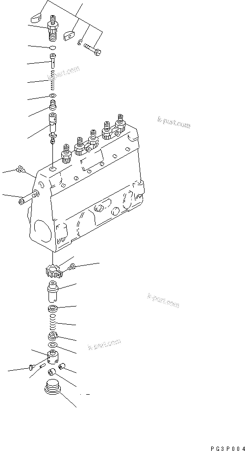 Komatsu parts book diagram for SA6D110-1W S/N 54110-UP: FUEL INJECTION PUMP (PUMP) (2/2)(#56997-)
