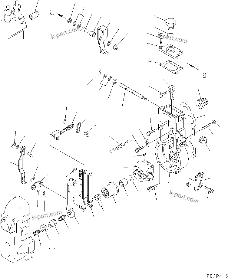 Komatsu parts book diagram for SA6D110-1W S/N 54110-UP: FUEL INJECTION PUMP (GOVERNOR) (1/2)(#56997-)