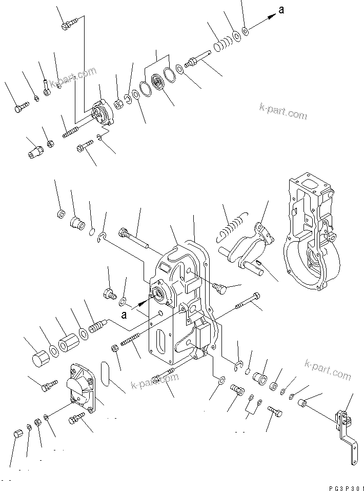 Komatsu parts book diagram for SA6D110-1W S/N 54110-UP: FUEL INJECTION PUMP (GOVERNOR) (2/2)(#56997-)