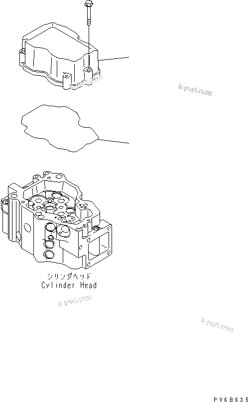 Komatsu parts book diagram for SA6D140E-3CM-7 S/N 110001-UP: HEAD COVER