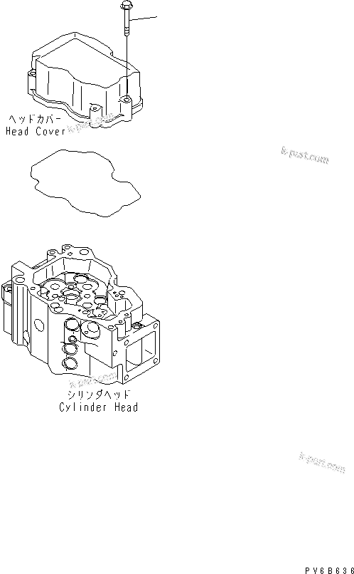 Komatsu parts book diagram for SA6D140E-3CM-7 S/N 110001-UP: HEAD COVER BOLT