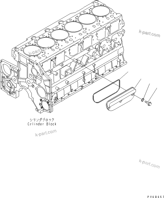 Komatsu parts book diagram for SA6D140E-3CM-7 S/N 110001-UP: CAMFOLLOWER COVER